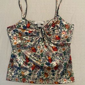 Top shop silk retro fun design laced up tank